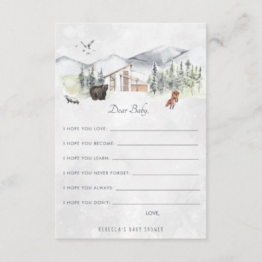 wenst een Baby-advieskaart | Bosbossen Informatiekaartje (Voorkant)