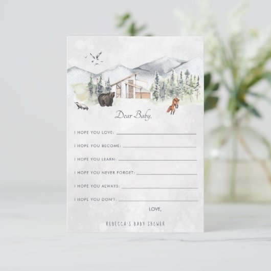 wenst een Baby-advieskaart | Bosbossen Informatiekaartje (Staand voorkant)