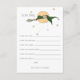 wenst een Baby-advieskaart   Cute Witch Informatiekaartje