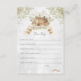 wenst een Baby-advieskaart | Woodland Deer Informatiekaartje