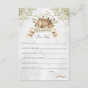 wenst een Baby-advieskaart   Woodland Deer Informatiekaartje