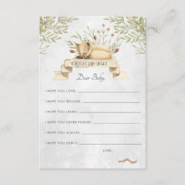 wenst een Baby-advieskaart | Woodland Fox Informatiekaartje