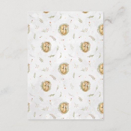 wenst een Baby-advieskaart | Woodland Fox Informatiekaartje (Achterkant)