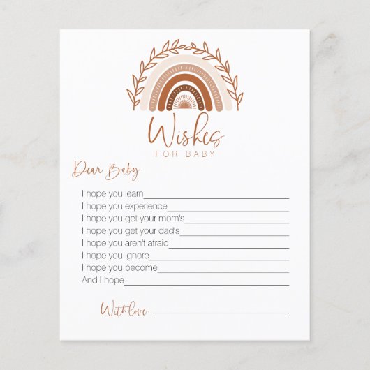 wenst een Baby-kaart, Boho Rainbow Game (Voorkant)