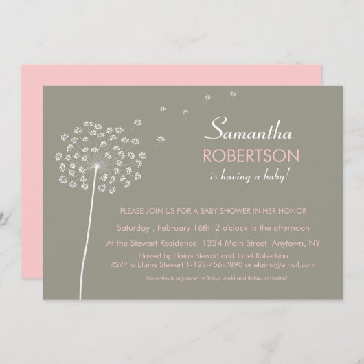 wenst een uitnodiging tot het indienen van Baby sh (Voorkant / Achterkant)