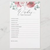 wenst het Baby - Baby shower Fun Game Floral (Voorkant)