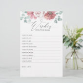 wenst het Baby - Baby shower Fun Game Floral (Staand voorkant)