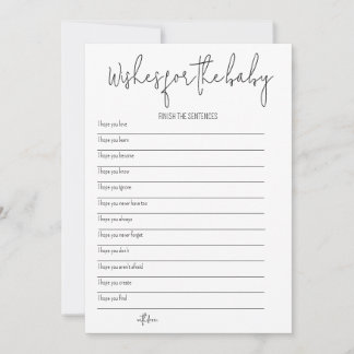 wenst het Baby - het Spel van het Baby shower Kaart