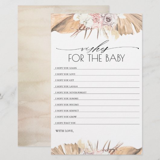 wenst het Baby shower van de Baby (Voorkant / Achterkant)