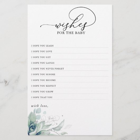 wenst het Baby zuinige groen Baby shower (Voorkant)