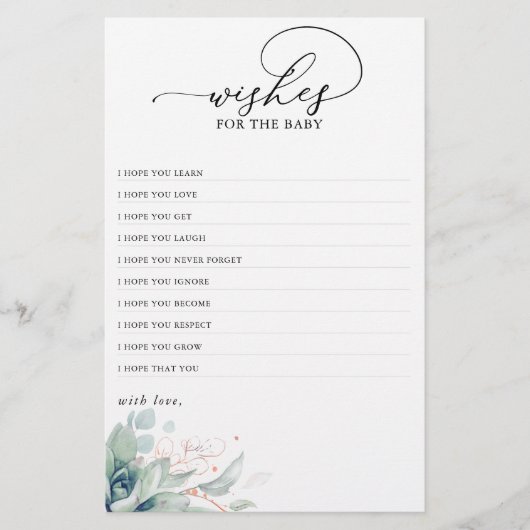 wenst het Baby zuinige groen Baby shower (Voorkant)