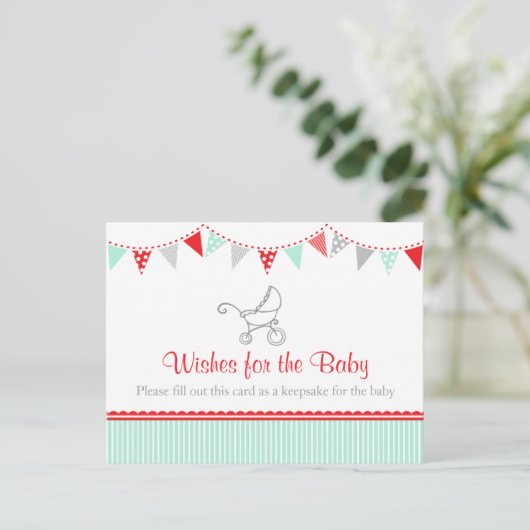 wenst het briefkaart baby - baby shower (Staand voorkant)