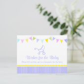 wenst het briefkaart baby - baby shower (Staand voorkant)