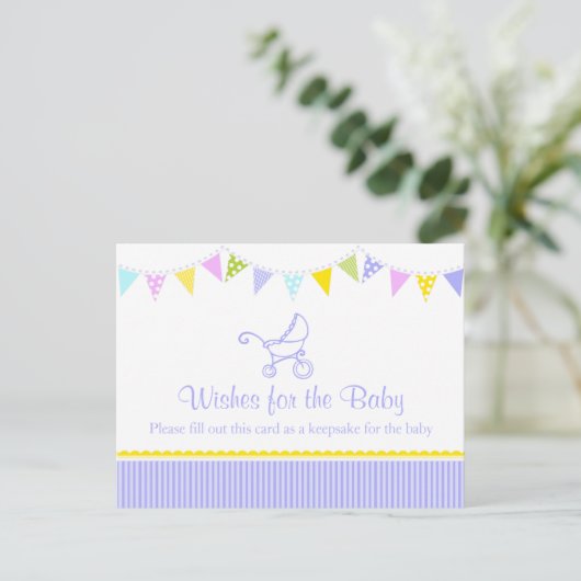 wenst het briefkaart baby - baby shower (Staand voorkant)