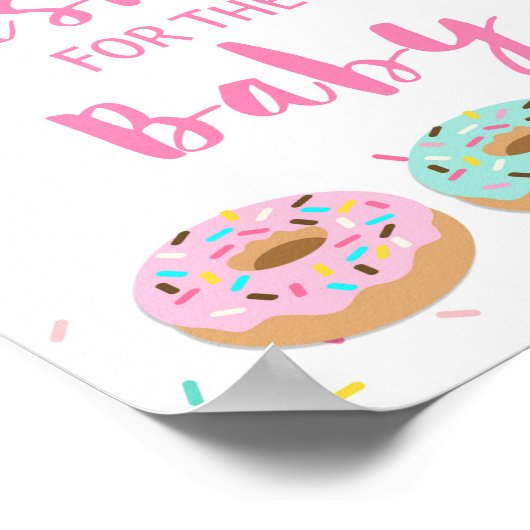 wenst het teken van de Baby roze Donut Sprinkle Poster (Hoek)