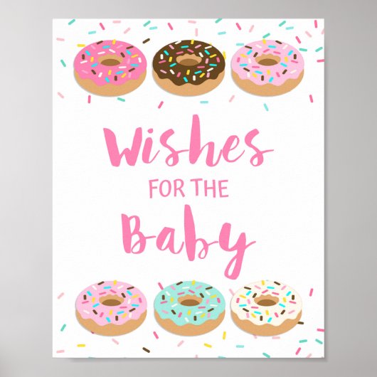 wenst het teken van de Baby roze Donut Sprinkle Poster (Voorkant)