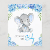 Wenst om Baby Blue Boy Elephant Shower (Achterkant)