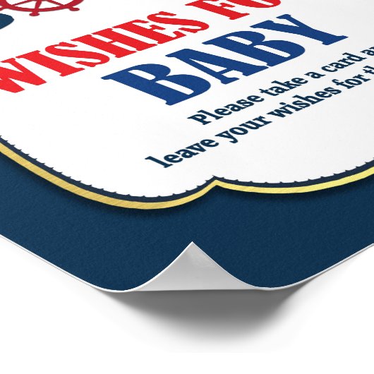 Wenst om Baby Nautical Baby shower Activity Poster (Hoek)