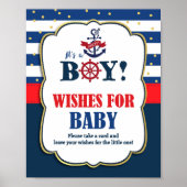 Wenst om Baby Nautical Baby shower Activity Poster (Voorkant)