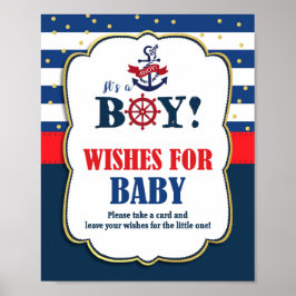 Wenst om Baby Nautical Baby shower Activity Poster