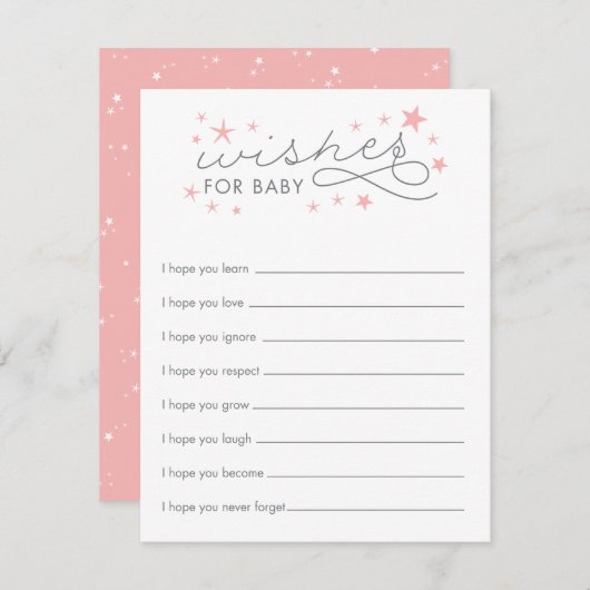 Wenst om Baby Star Baby shower Game Card Advieskaart (Voorkant / Achterkant)