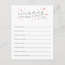 Wenst om Baby Star Baby shower Game Card Advieskaart