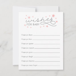 Wenst om Baby Star Baby shower Game Card Advieskaart