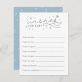 Wenst om Baby Star Baby shower Game Card Blue (Voorkant / Achterkant)