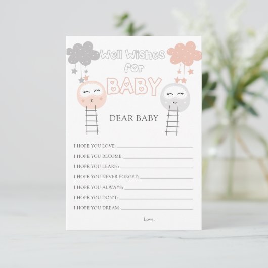 Wenst om de Weg van de Baby aan de Maan Informatiekaartje (Staand voorkant)