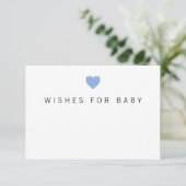 Wenst om een babyblauwe kaart voor jonge Heart Boy (Staand voorkant)