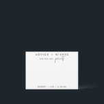 Wenst om nieuwe Kaart voor zwart/wit advies voor o<br><div class="desc">Gebruik deze moderne wenskaart op je feestje om gasten een persoonlijke brief te laten achterlaten voor de gast van eer. Voeg je gegevens toe op het formulier sjabloon. Het geavanceerde het uitgeven menu staat u toe om de kleuren en de doopvonten te veranderen.</div>