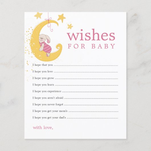 Wenst van Baby Rabbit Baby shower Advice Kaarten (Voorkant)
