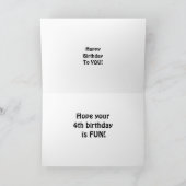 WENST VOOR EEN VUN "4e BIRTHDAY" Kaart (Binnen)