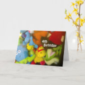 WENST VOOR EEN VUN "4e BIRTHDAY" Kaart (Gele Bloem)