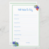 Wenst weldadige Baby shower activiteit (Voorkant / Achterkant)