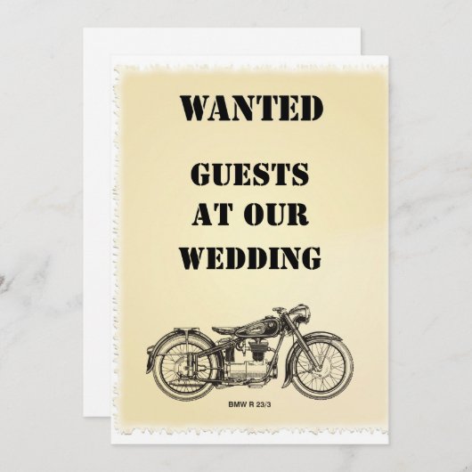 WENSTE uitnodiging voor bruiloft van fietsen (Voorkant / Achterkant)