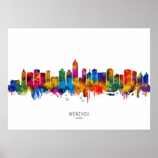 Wenzhou China Silhouette Poster (Voorkant)