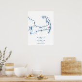 Wequassett Huwelijk Cape Cod Marine Logboek Poster (Keuken)