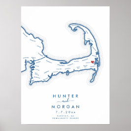 Wequassett Huwelijk Cape Cod Marine Logboek Poster