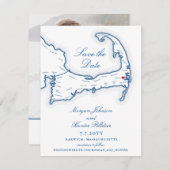 Wequassett Resort Cape Cod Bruiloft Save The Date (Voorkant / Achterkant)