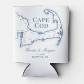 Wequassett Resort Cape Cod kaart bruiloft gunst Blikjeskoeler