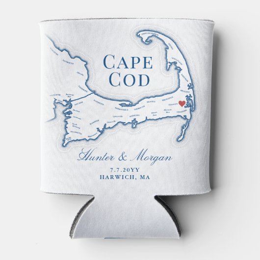 Wequassett Resort Cape Cod kaart bruiloft gunst Blikjeskoeler (Voorkant)