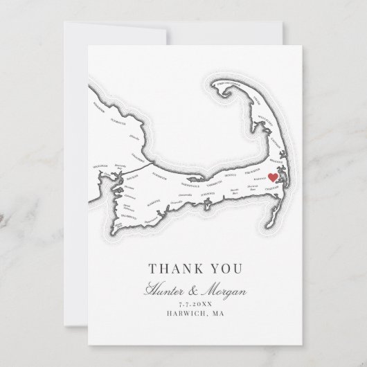 Wequassett Resort Cape Cod trouwfoto Bedankkaart (Voorkant)