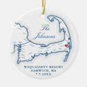 Wequassett Resort Trouwfoto Eerste Kerstmis Keramisch Ornament (Voorkant)