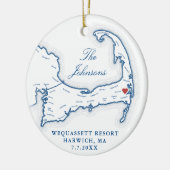 Wequassett Resort Trouwfoto Eerste Kerstmis Keramisch Ornament (Links)