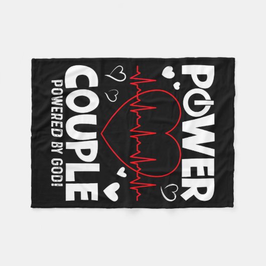 Wer Couple Christian Couples Matching Valentines D Fleece Deken (Voorkant (Horizontaal))