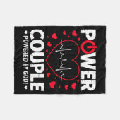 Wer Couple Christian Couples Matching Valentines D Fleece Deken (Voorkant (Horizontaal))