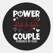 Wer Couple Christian Couples Matching Valentines D Ronde Sticker (Voorkant)
