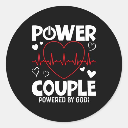 Wer Couple Christian Couples Matching Valentines D Ronde Sticker (Voorkant)