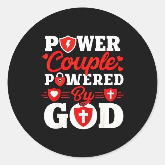 Wer Couple Wered By God Christian Couples Matching Ronde Sticker (Voorkant)